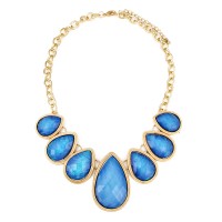 Dreamy Galaxy Sky Blue Holo Teardrop Necklace Set